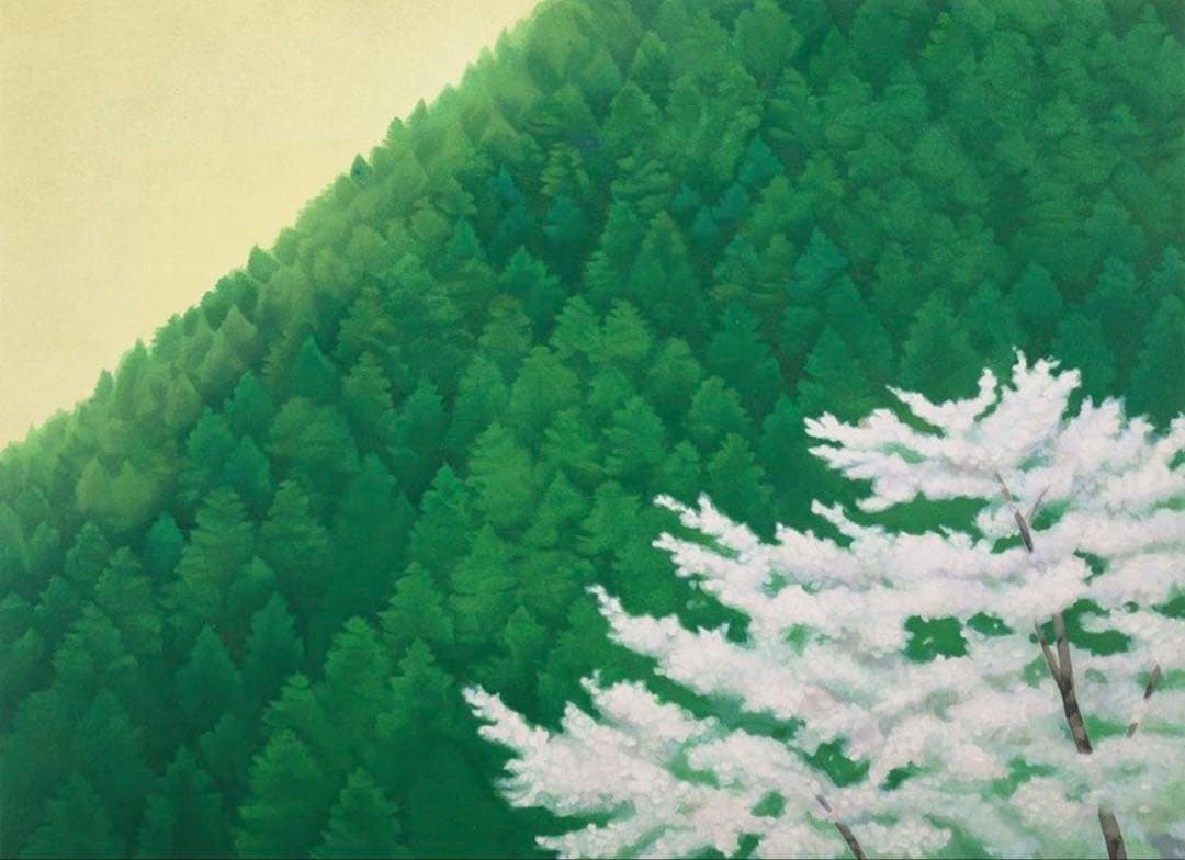 東山魁夷 春静 真作 オリジナル リトグラフ 12号 大作 絵画 額装