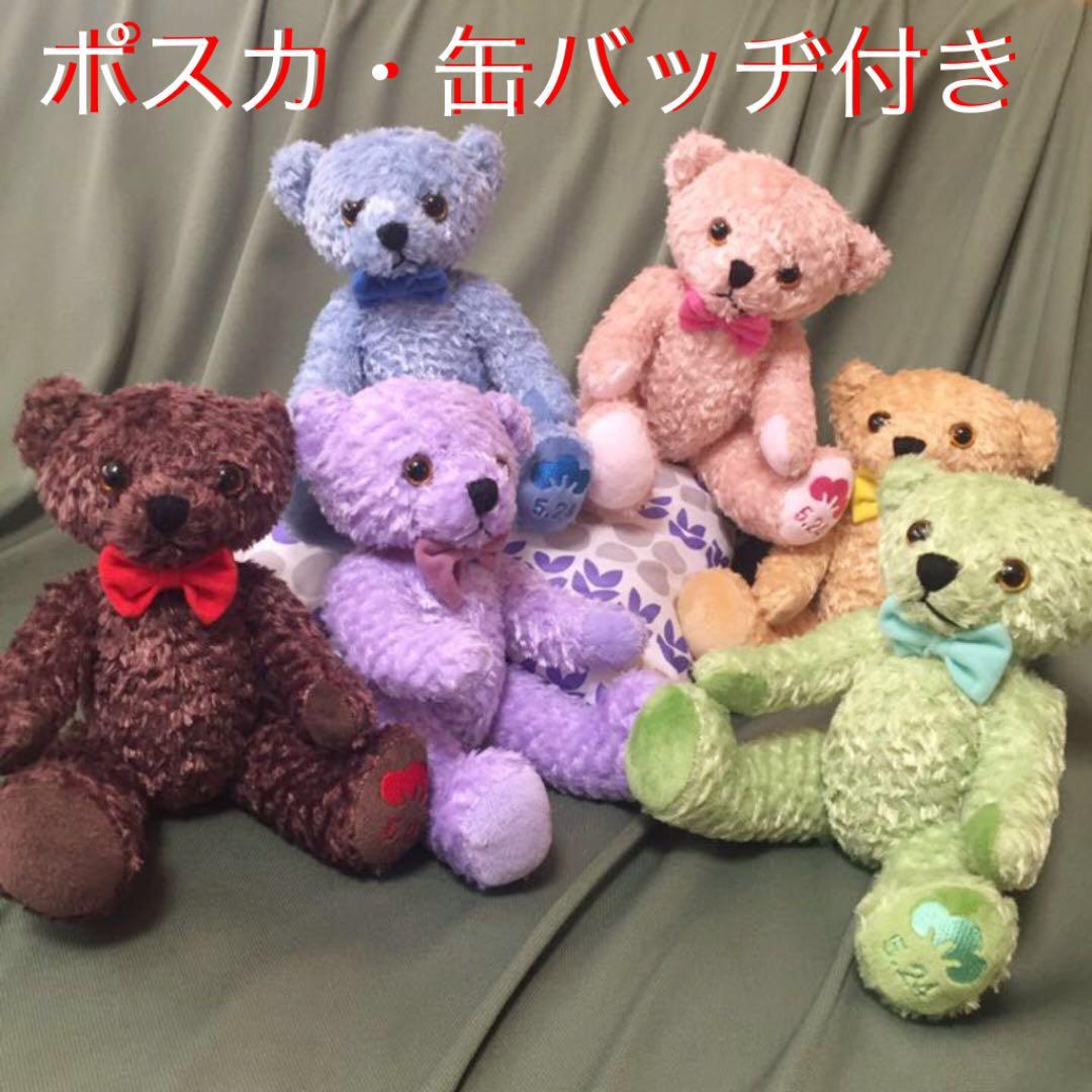 美品 おそ松さん テディベア 全セット 缶バッヂ ポスカ付き くま松さん