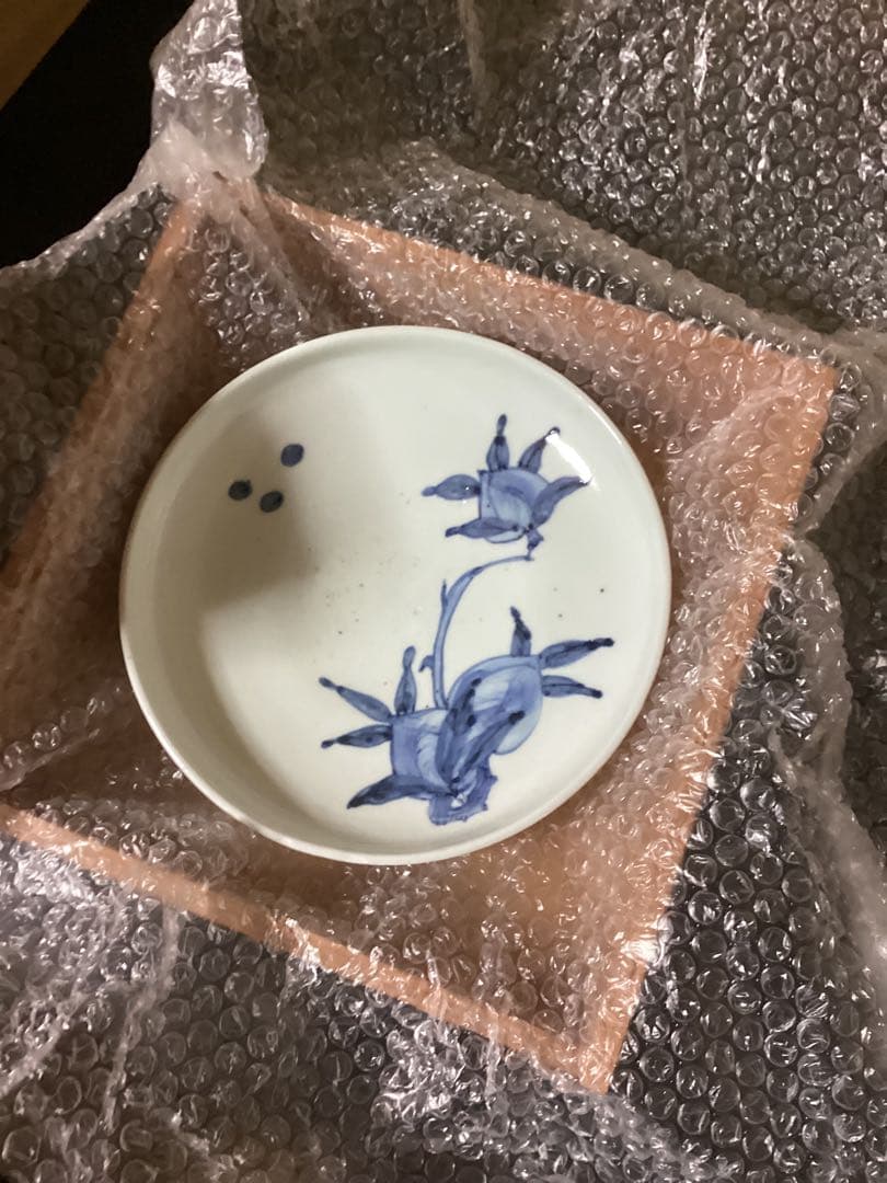 古伊万里染付花文　江戸前期中皿　時代物コレクション品