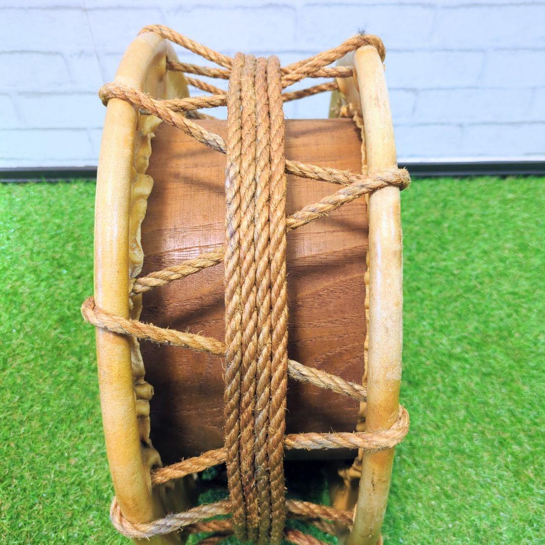 【良品】和太鼓 締太鼓 ケース　バチ付 和楽器　伝統芸能