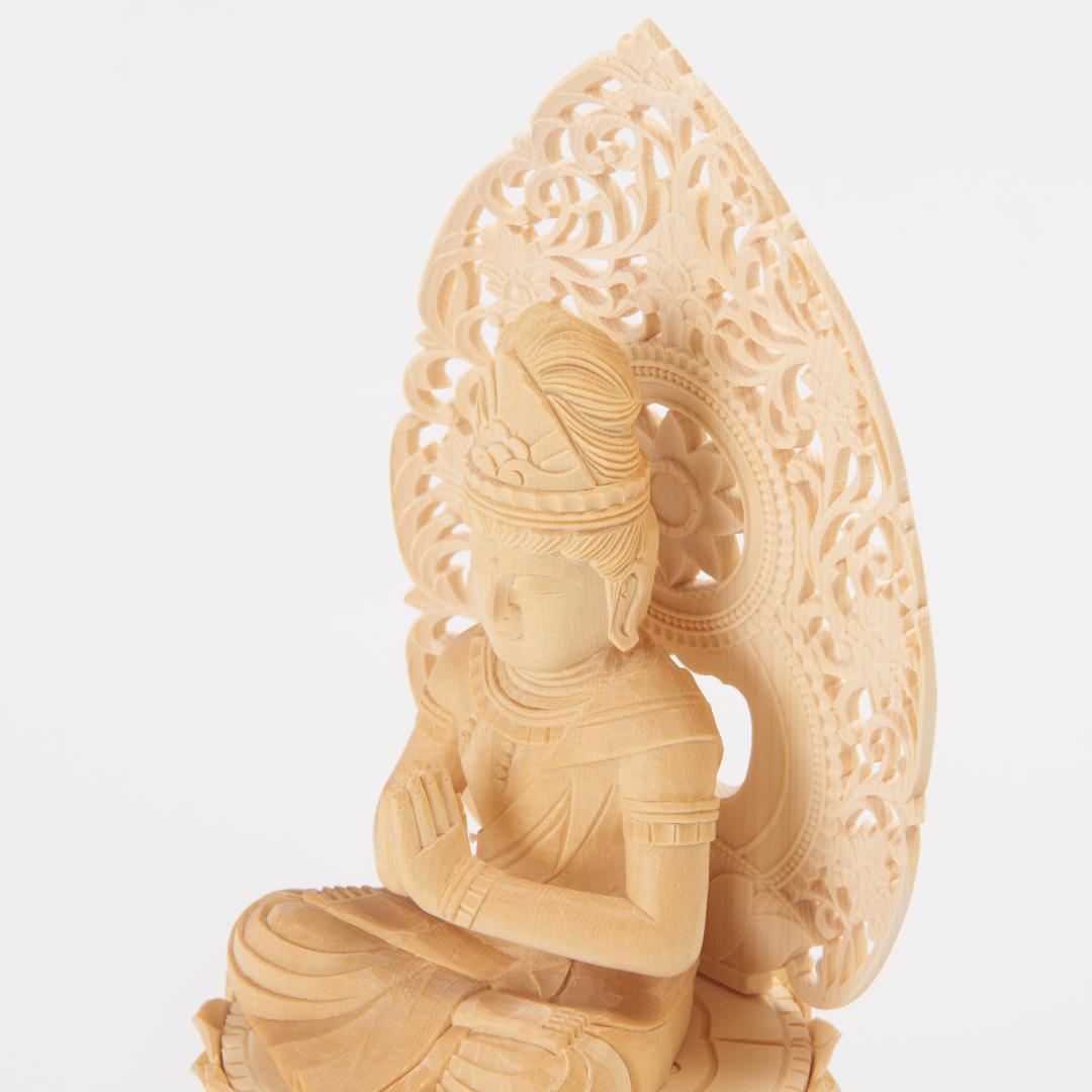 桧　２.５寸　勢至菩薩 仏像 #050