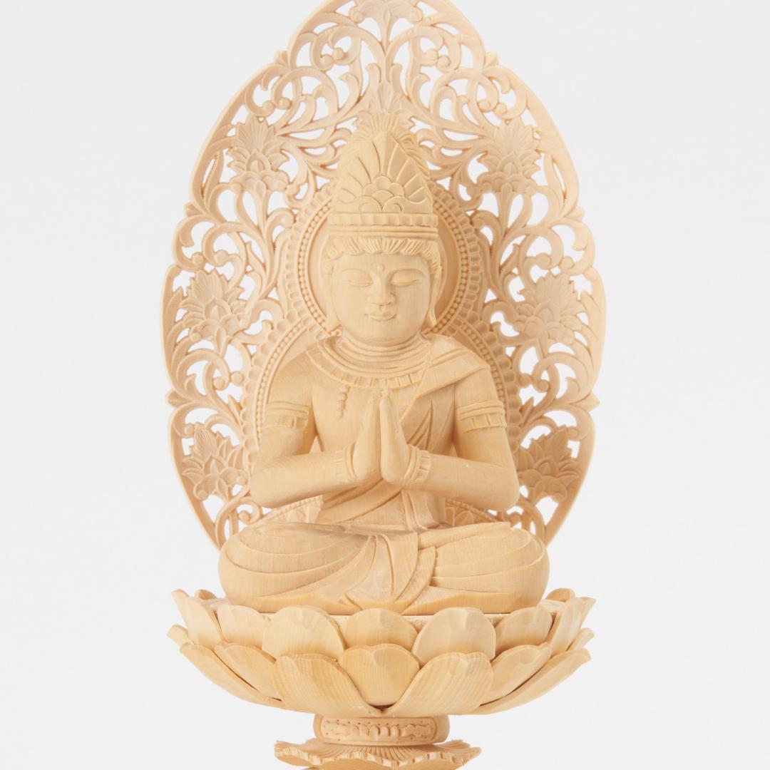 桧　２.５寸　勢至菩薩 仏像 #050