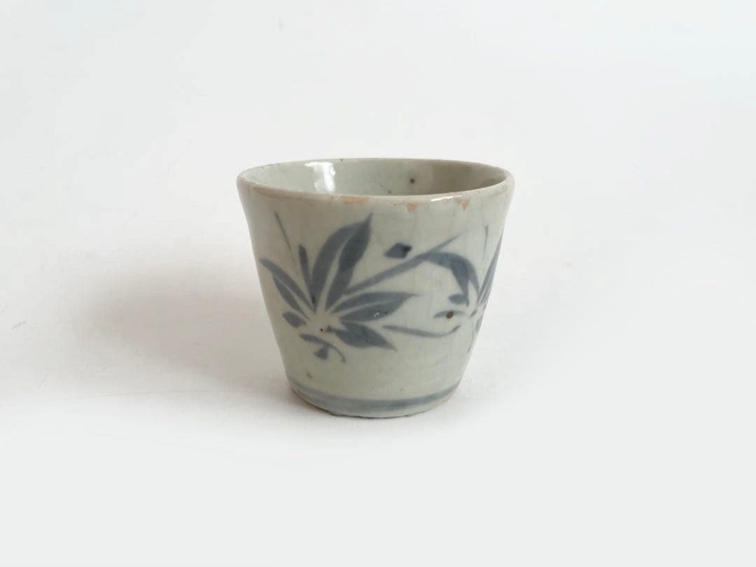 骨董　アンティーク　古伊万里　染付　紅葉文　蕎麦猪口