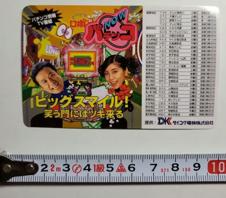 パチンコNOW　カレンダー　１９９７年　ダイコク電機　渡辺正行　中條かな子　１枚