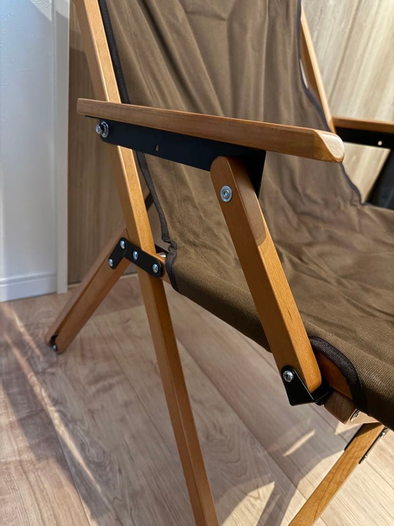 anoba ウッドハイバックチェア ブラウン キャンプチェア