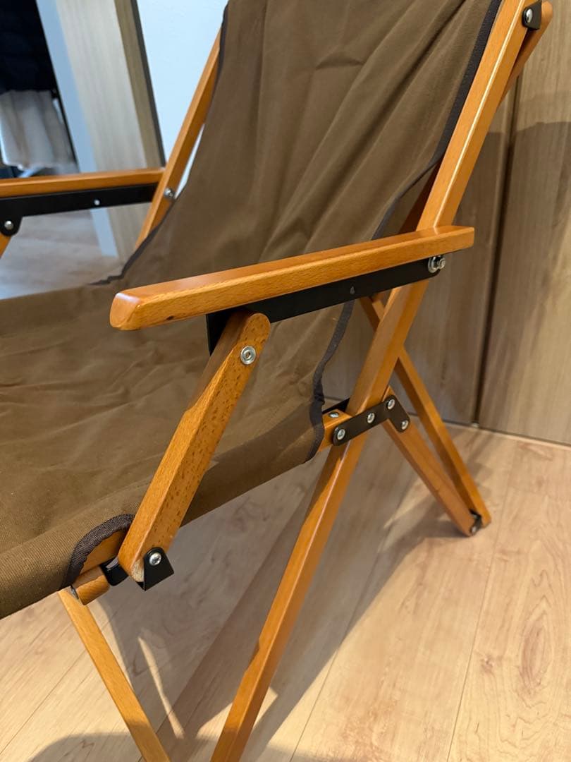 anoba ウッドハイバックチェア ブラウン キャンプチェア