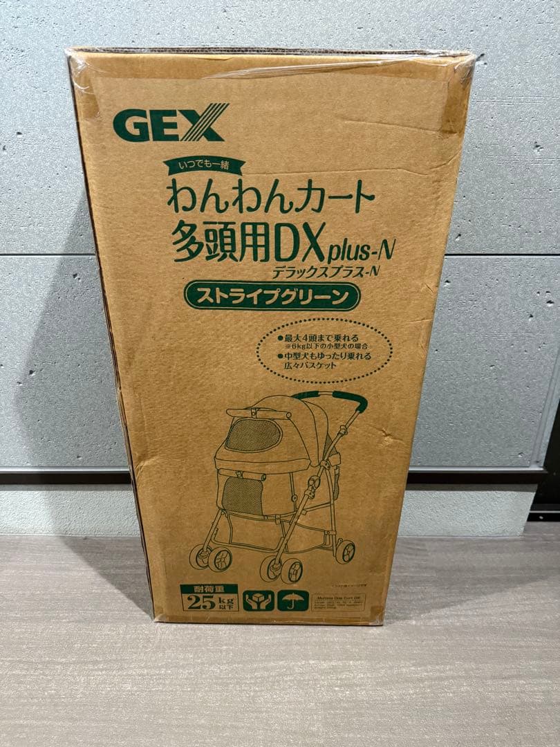 GEX 多頭用DX plus-N ペットカート ストライプグリーン