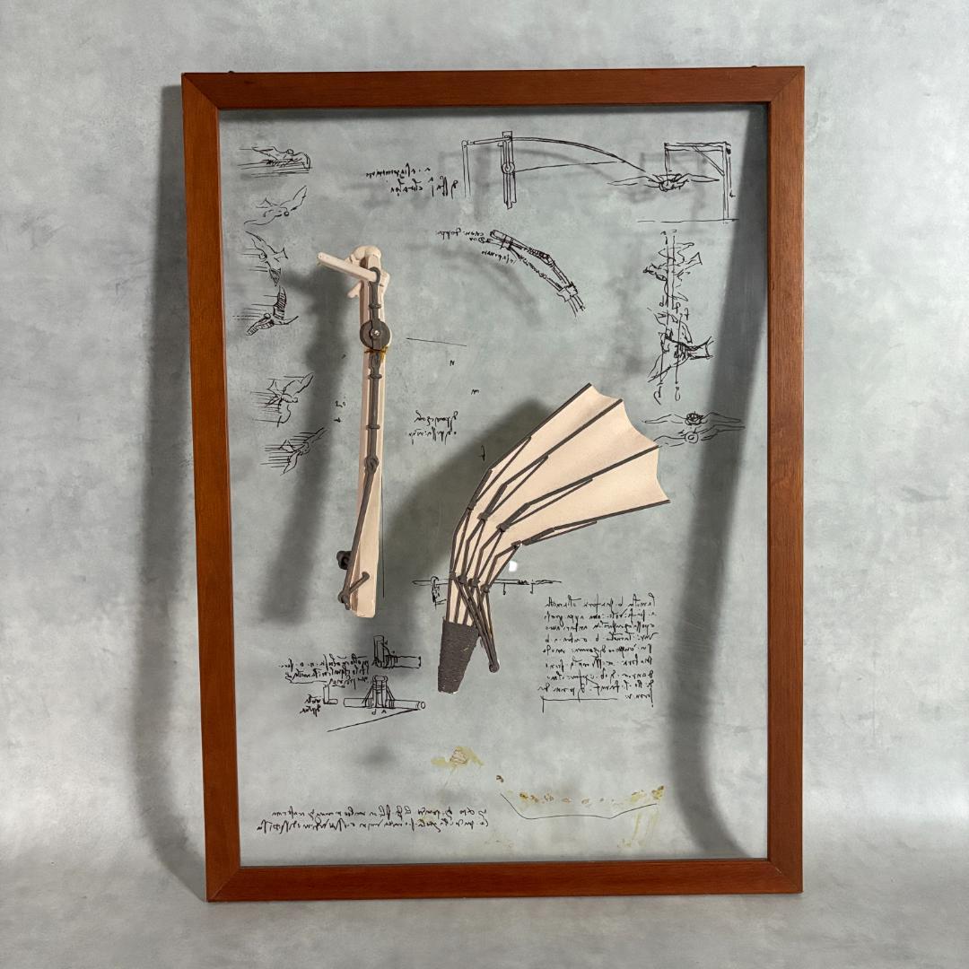 レオナルド・ダ・ヴィンチ 飛行機械模型 額装アート