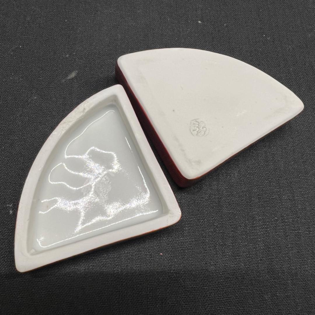 〇Ea右1020 香合 橋本龍岳 金襴手 扇面香合  香道具 茶道具