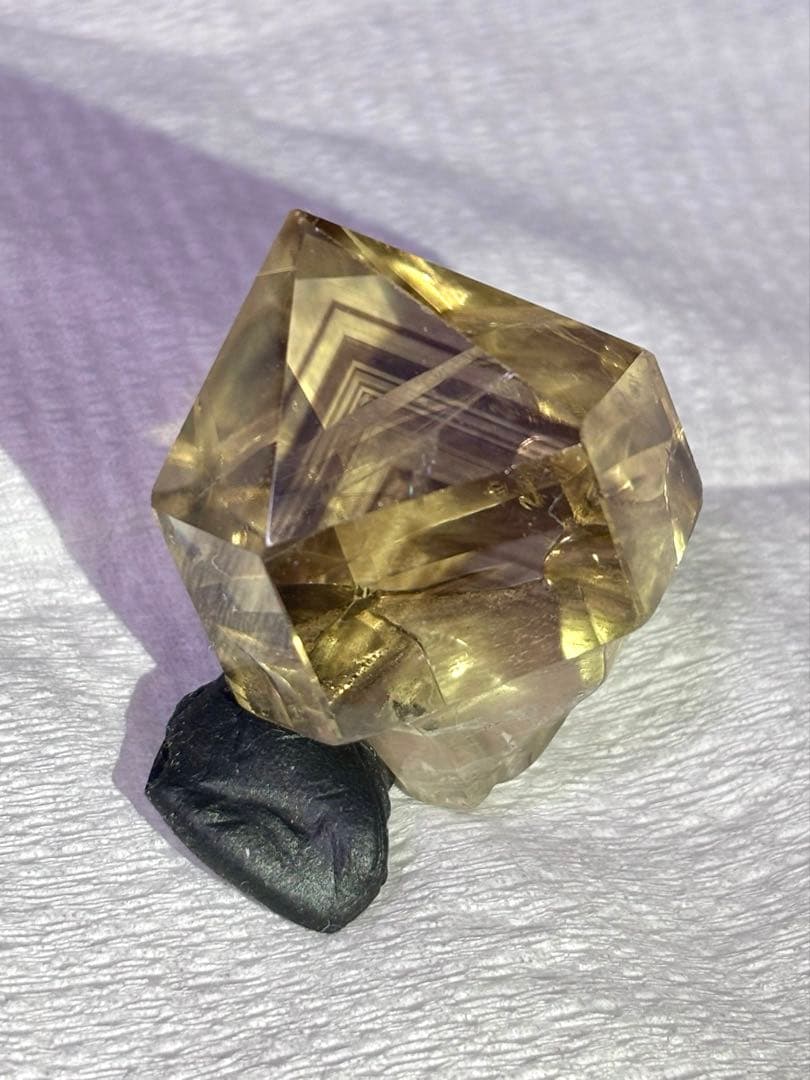 【超希少】天然シトリン 多重ファントム 非加熱 セプタークォーツ ポイント