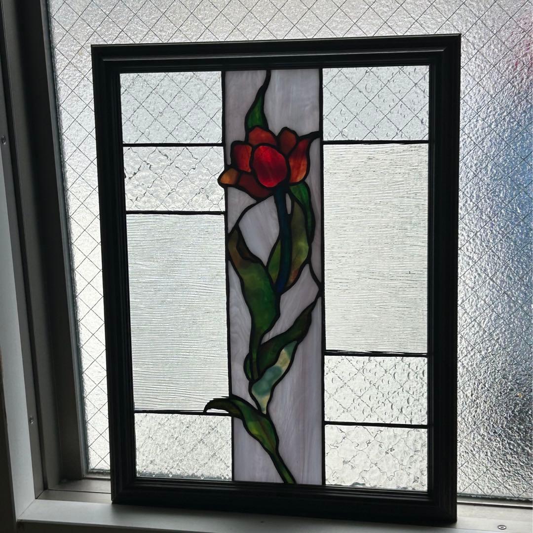 ステンドグラス♦︎赤いチューリップ