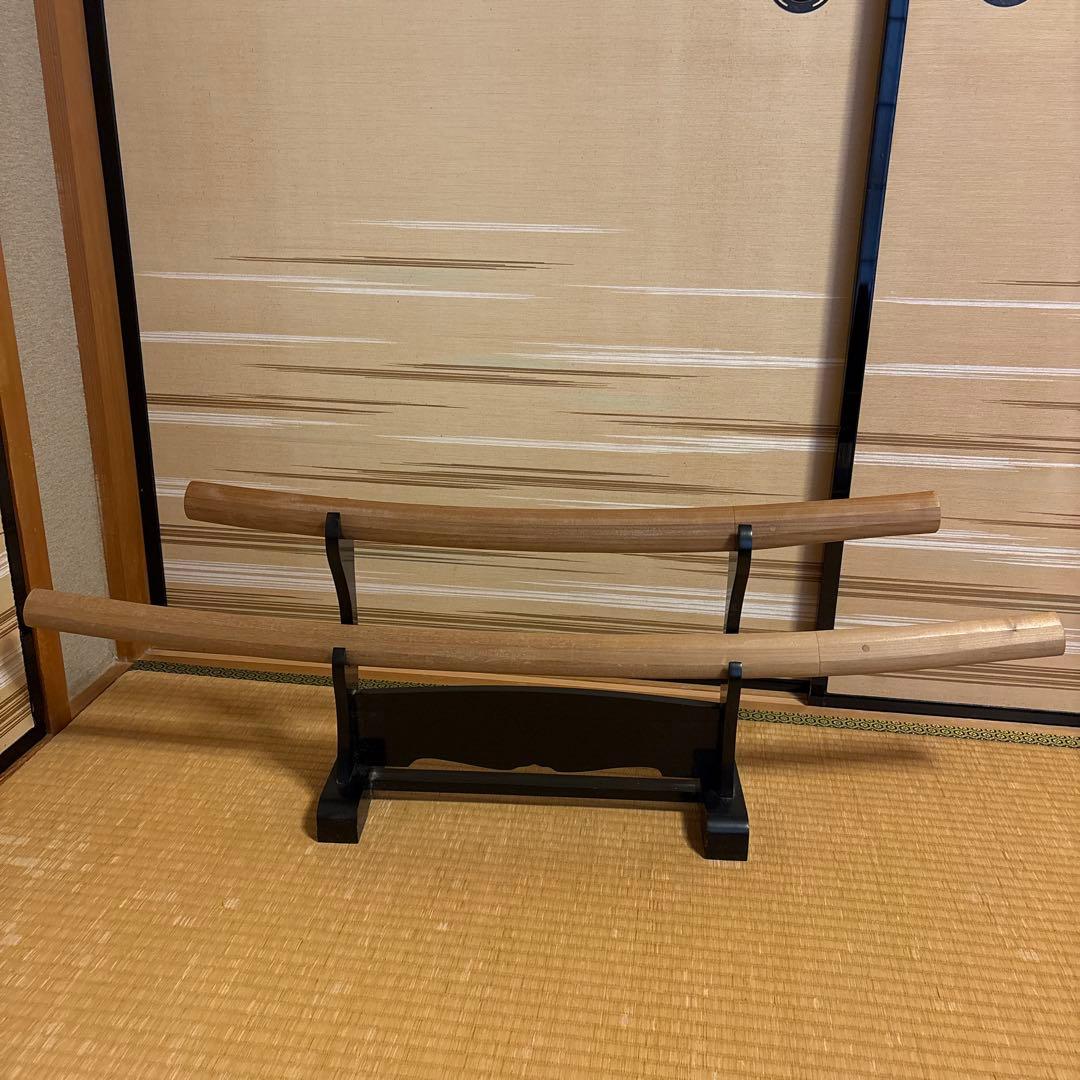 模造刀　白鞘　大小セット　台付き