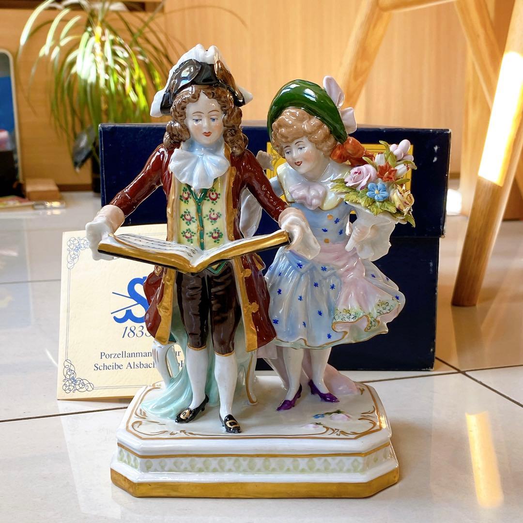 シャイベ　アルスバッハ　磁器　置物　アンティーク