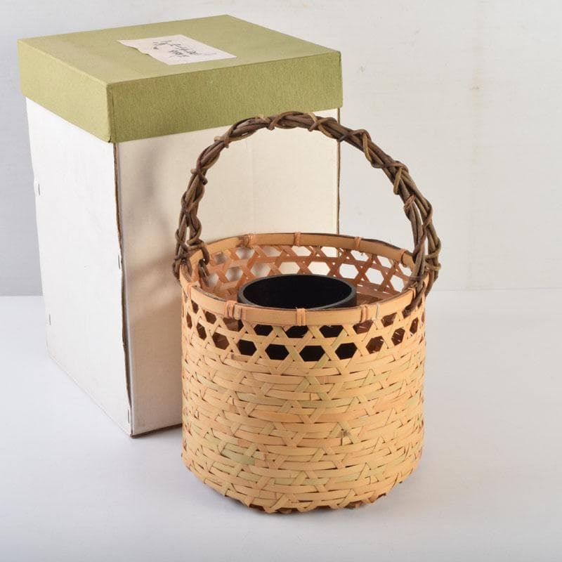 茶道具　竹製　花籠　箱付　N　9205A