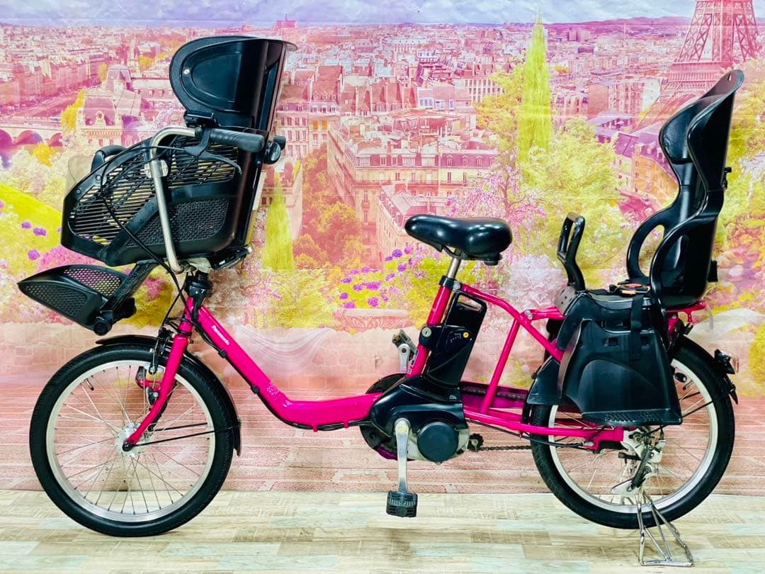 K1981 電動自転車パナソニック子供乗せ 20インチ 8.9Ah ピンク