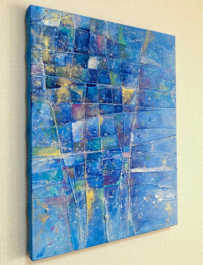 ミ*ス様 アクリル画　ひかるせかい。空の思い出　F6号キャンバス