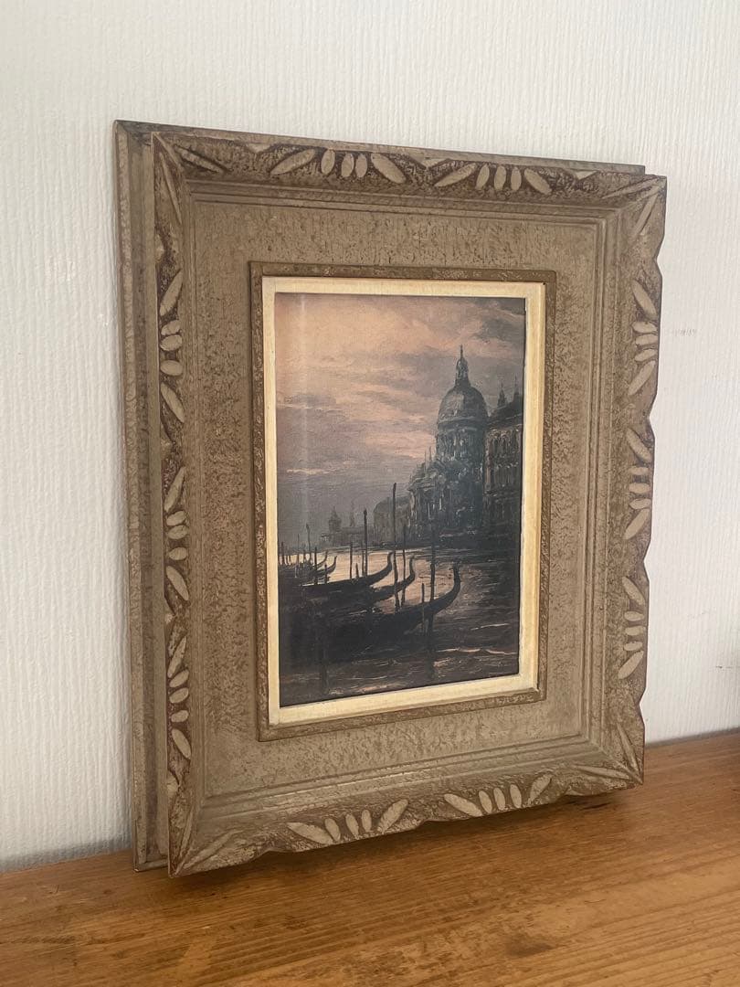 鈴木政輝 「ベニス」 油彩画 額装　昭和の絵画