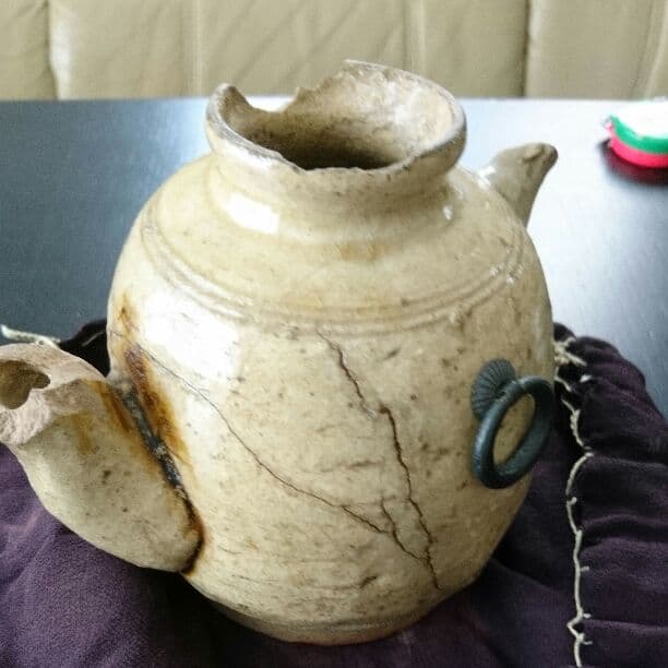 値下しました‼織部花入れ