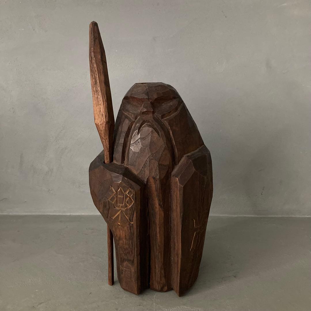 アイヌ エカシ ニポポ 彫刻 木彫り 置物 オブジェ