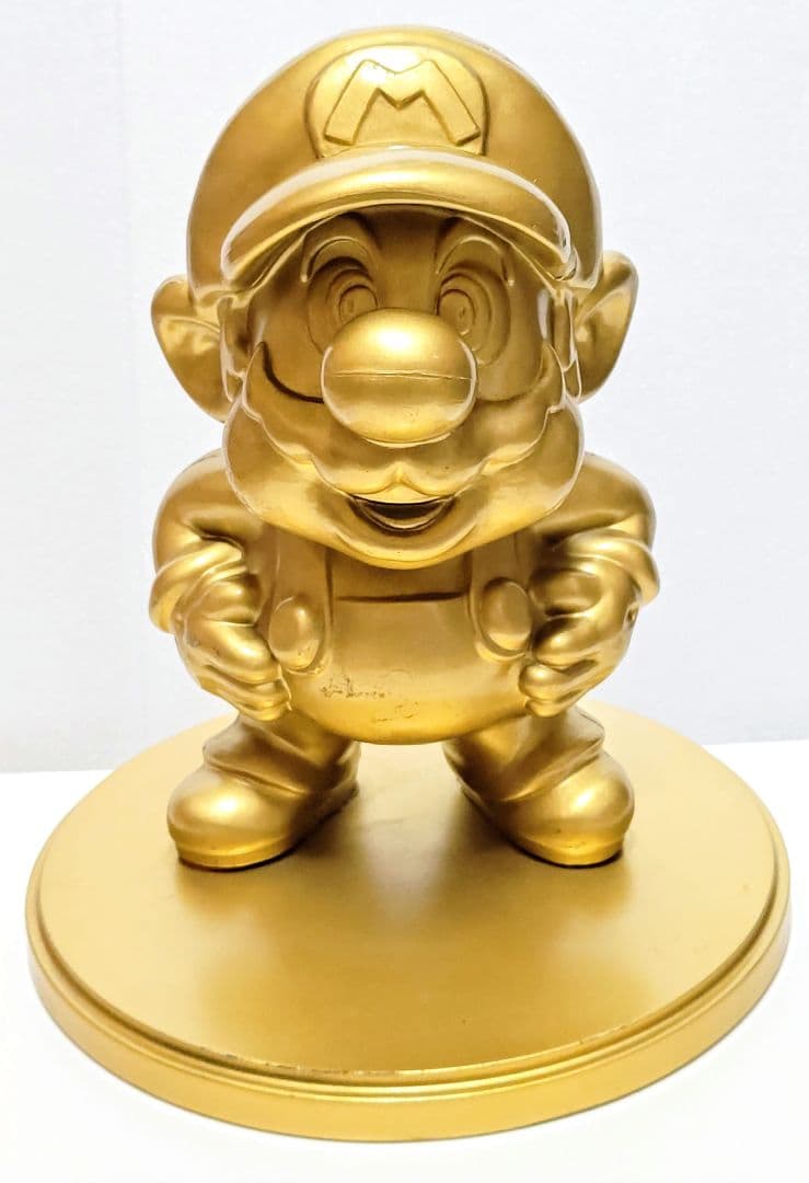 非売品 任天堂 特約店 スーパーマリオ 金のマリオ像 台座付 ゴールド マリオ