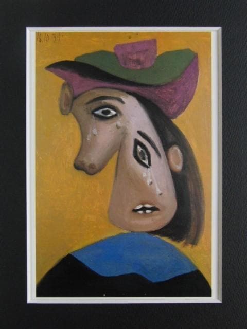 ピカソ(PICASSO)【涙を流す女】、高級画集画、状態良好、新品高級額装付