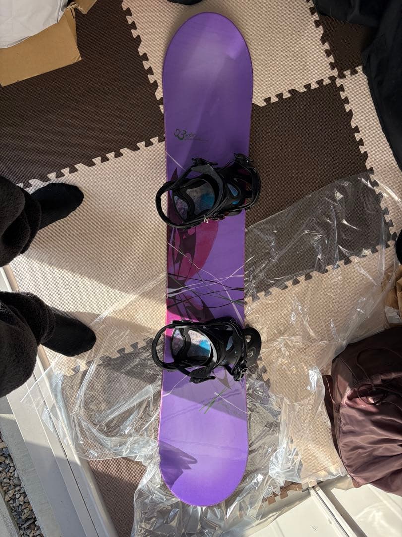 Burton スノーボード 紫と緑 FLUXバインディング