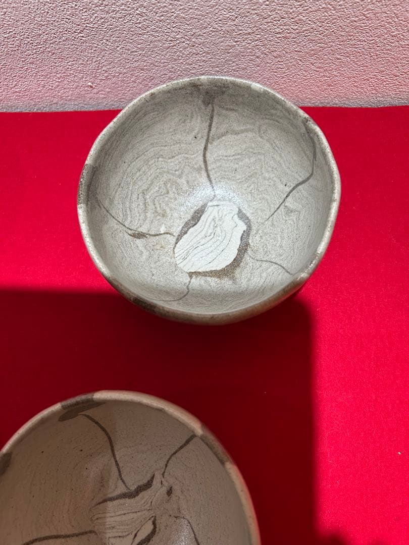 人間国宝 松井康成　練上椀　小鉢5客共　箱あり