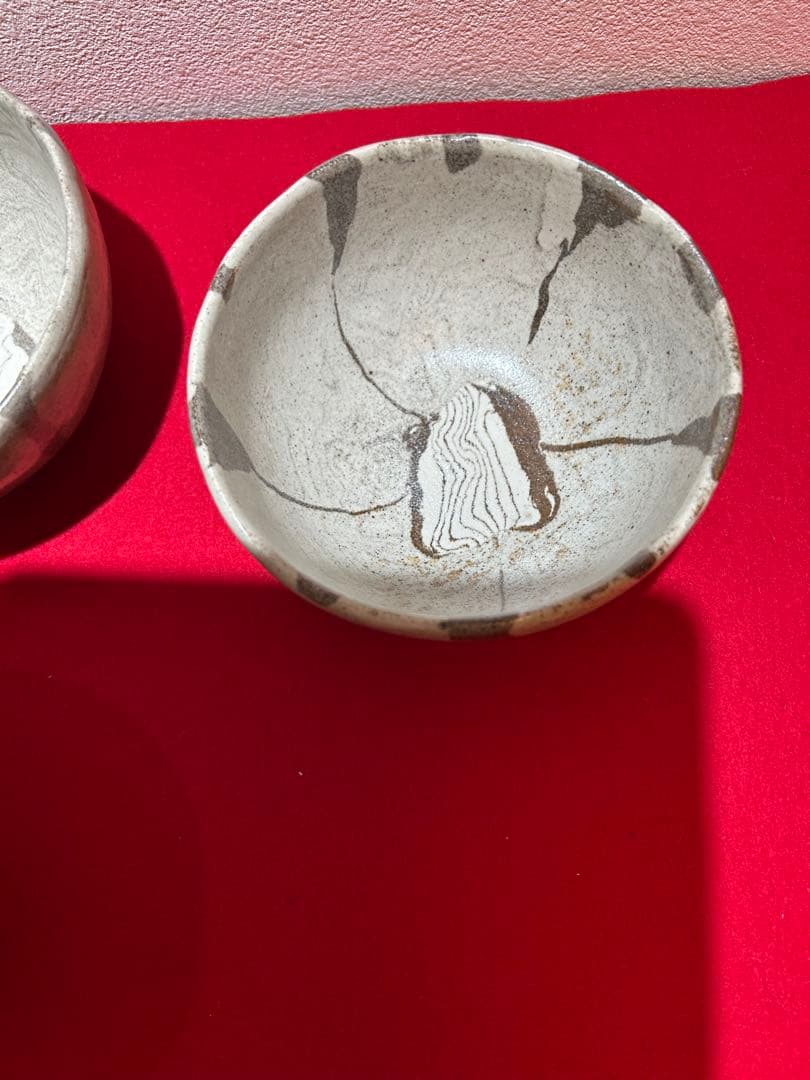 人間国宝 松井康成　練上椀　小鉢5客共　箱あり