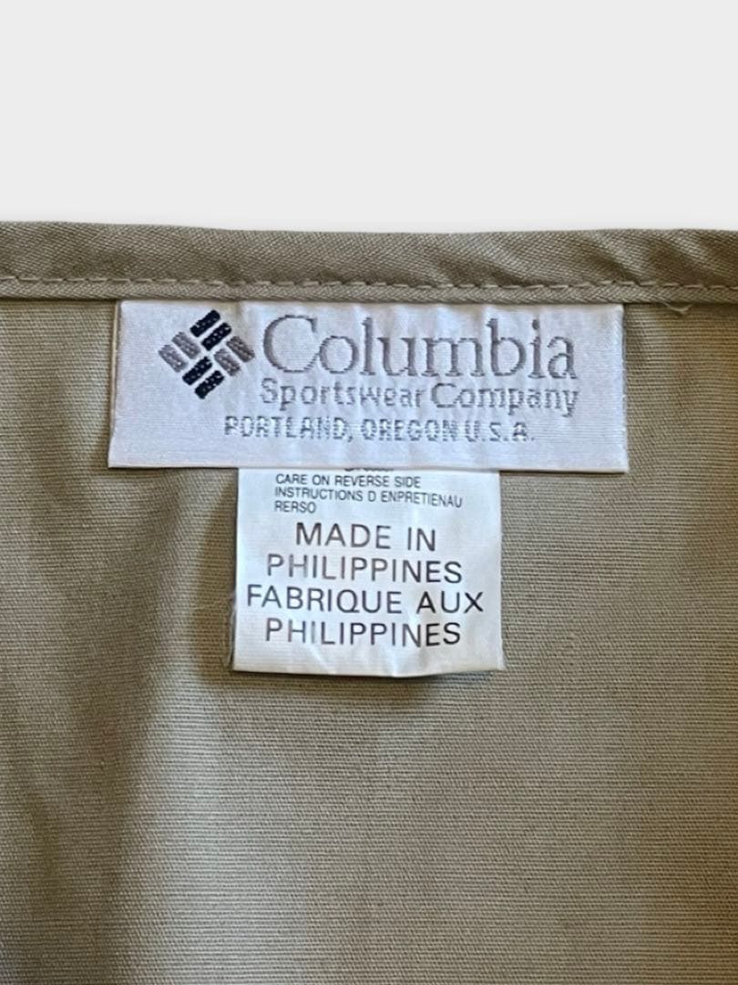 90s Columbia PFG ベージュ フィッシングベスト 6ポケット 美品