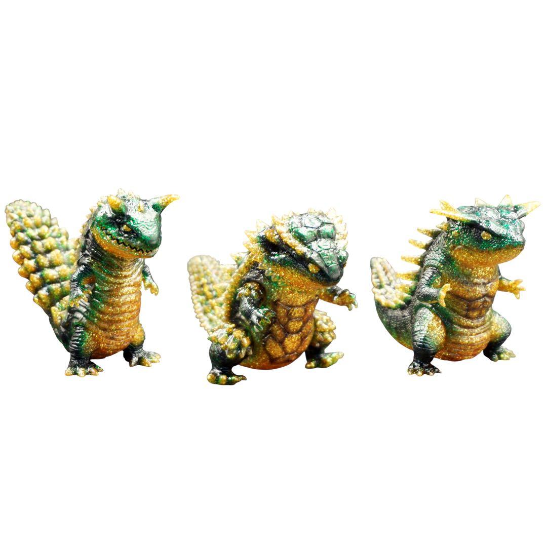 ミニ超獣　レオパ　フトアゴ　怪獣　可動　ソフビ　フィギュア　光輝　3体