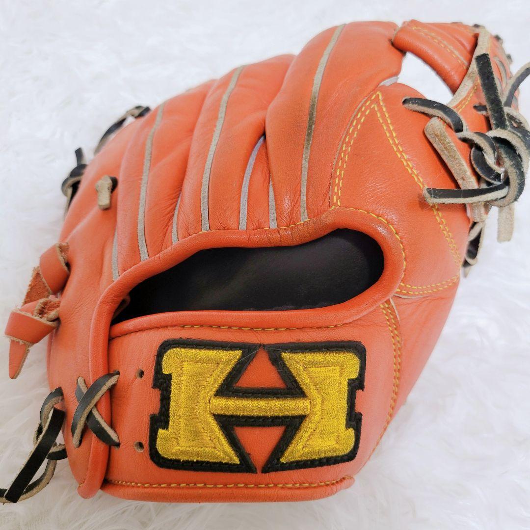 Hi-Gold OKG-6124己極軟式グラブ二塁手遊撃手Fオレンジ右投げ野球用