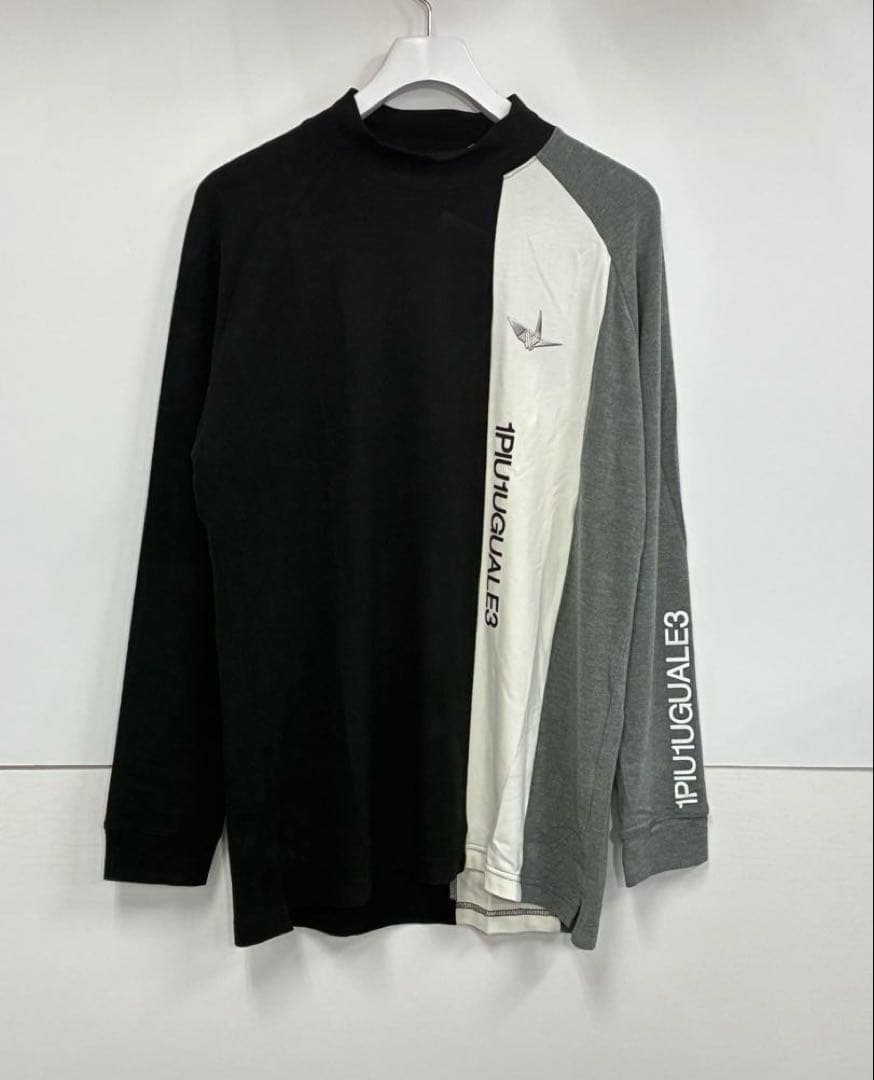 値下げ★ウノピュウ L/S MOCK NECK STRIPE メンズL 黒