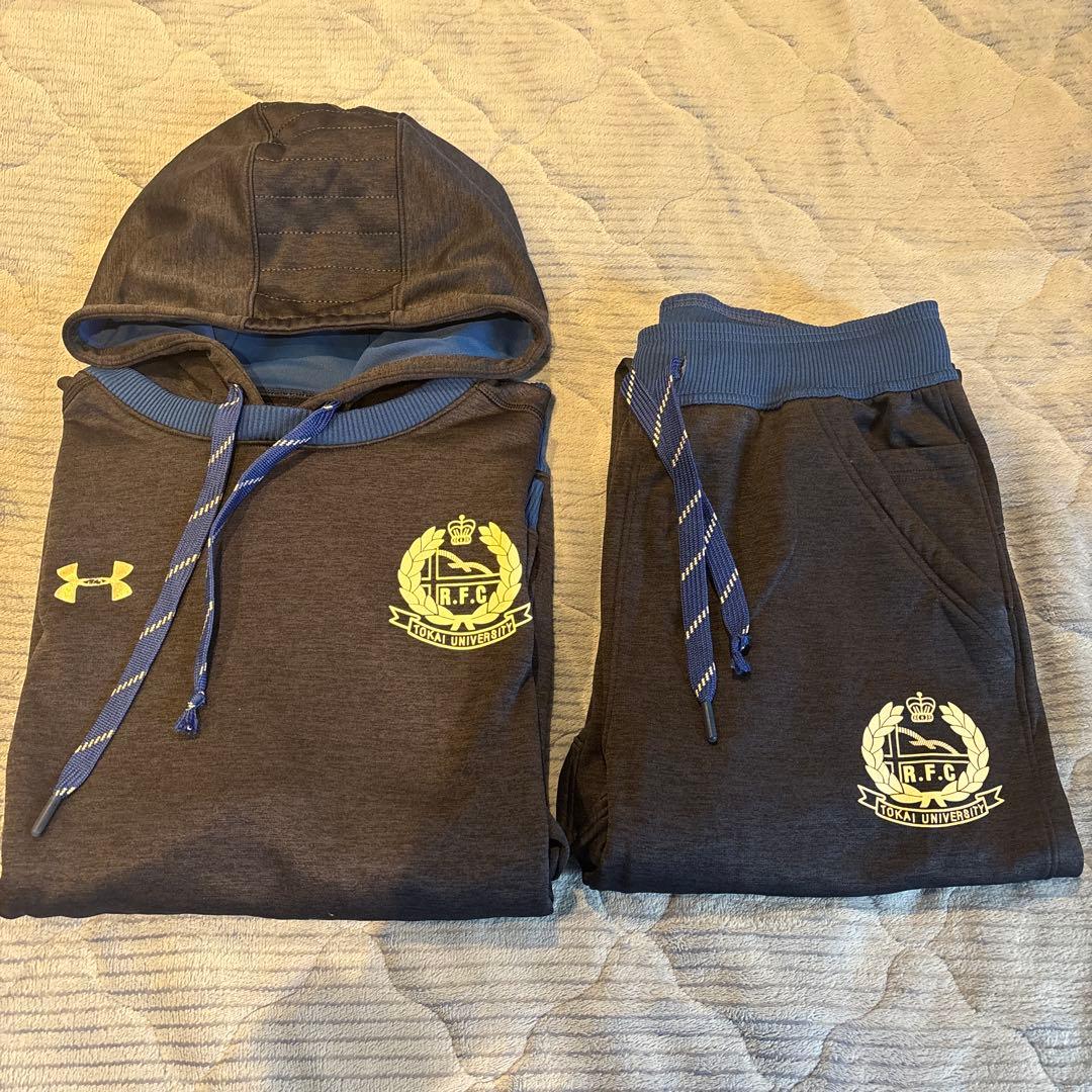 東海大学　ラグビー　スウェット　上下セット　アンダーアーマー