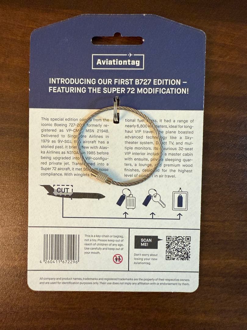 Aviationtag 初B727 紺色