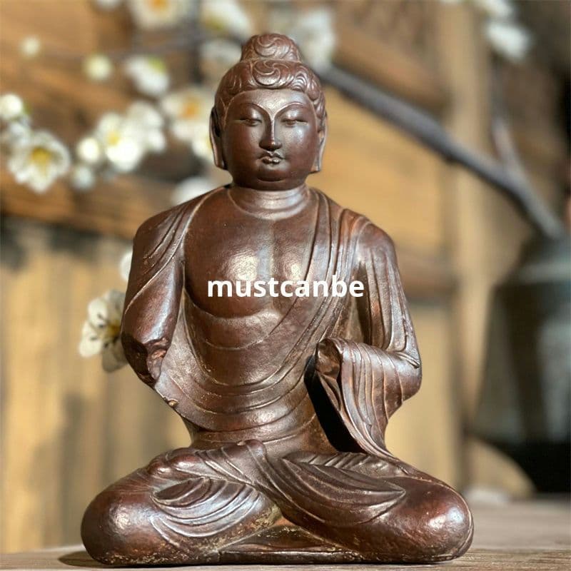 石像彫刻 釈迦尼仏 家内 書斎 茶室 客間 禅意 置物 装飾品 工芸品