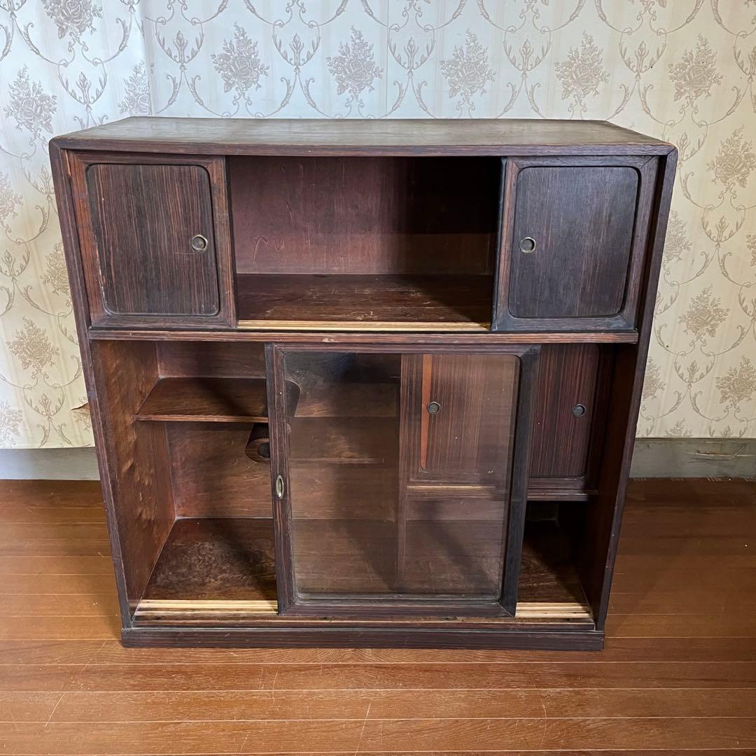 【アンティーク】木製 天然木 茶棚 茶箪笥 水屋箪笥 飾り棚 食器棚 時代家具