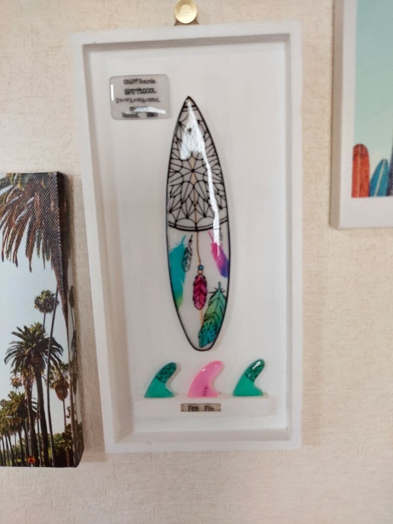 ミニチュア　ビラボン好き サーフボード　ロキシー好き壁掛け