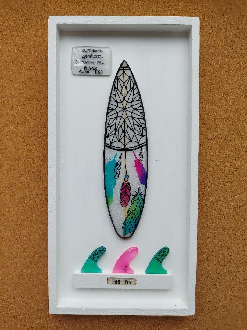 ミニチュア　ビラボン好き サーフボード　ロキシー好き壁掛け