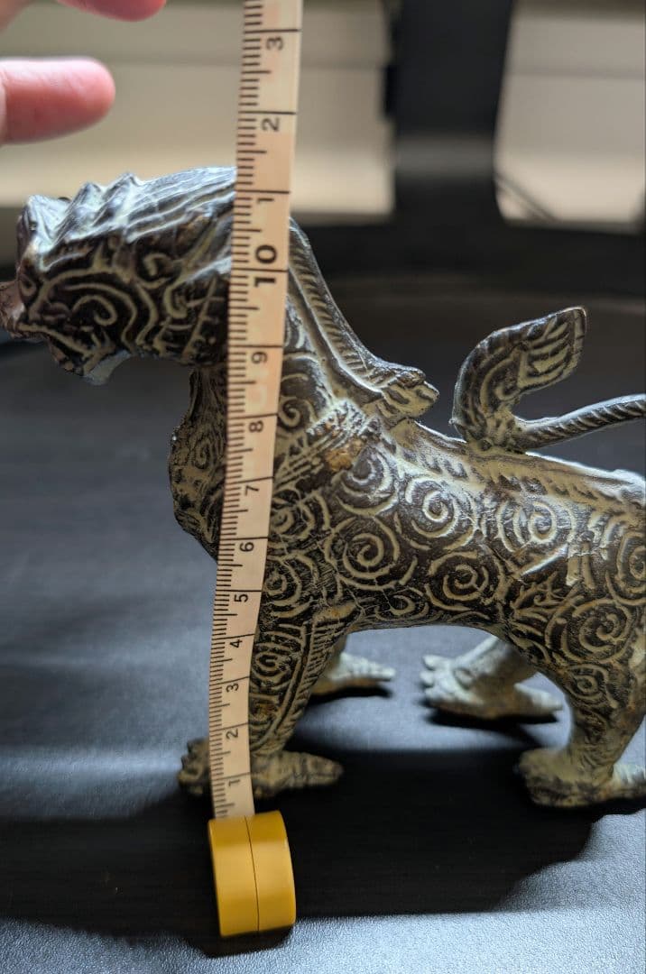 【良品】青銅製　聖獣置物　時代物　骨董アンティーク　中国美術 麒麟