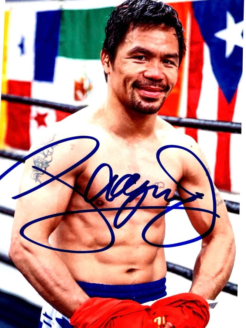 マニーパッキャオ直筆サイン2Lサイズ写真…Manny Pacquiao