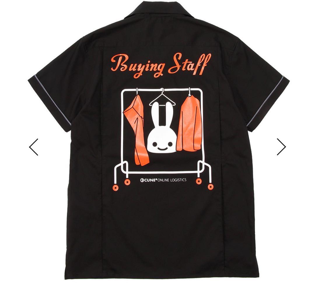 【新品未使用】CUNE バイイングスタッフ ボーリングシャツウサギロゴ ブラック