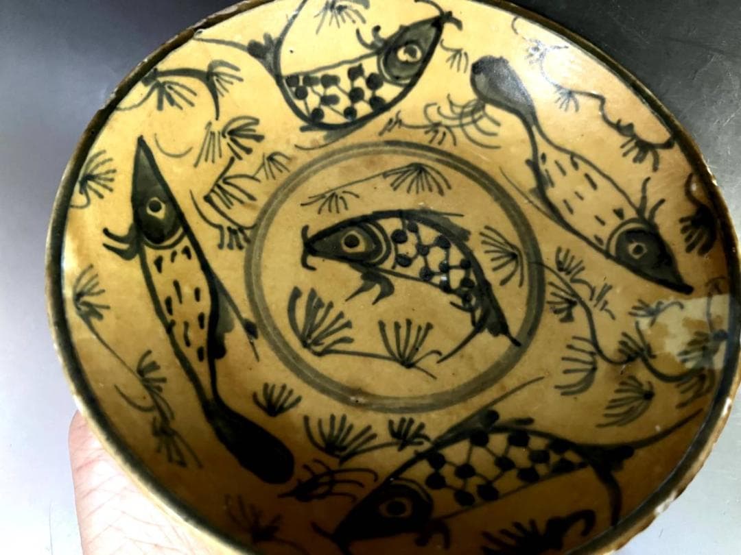 皿■染付魚紋 支那皿 古皿 古玩 唐物 中国 古美術 時代物 骨董品■