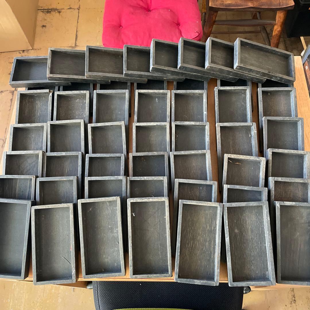 【chyas】B50-1/活版印刷所で使われていた小箱（文選箱）50枚