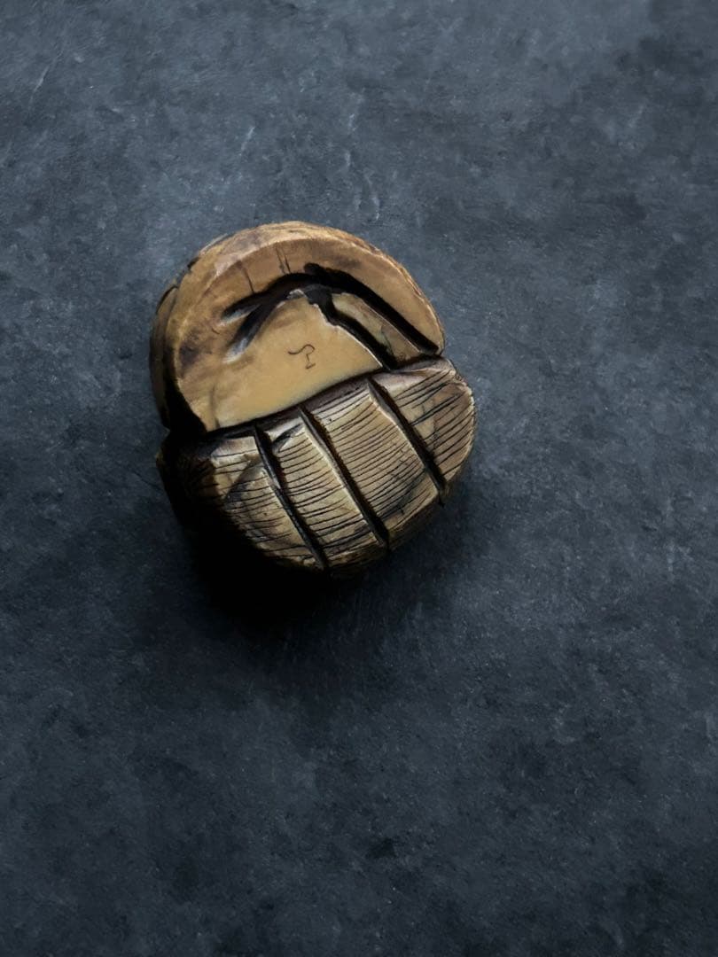 江戸時代 翁　根付　 牙刻　江戸期　在銘　東洋彫刻