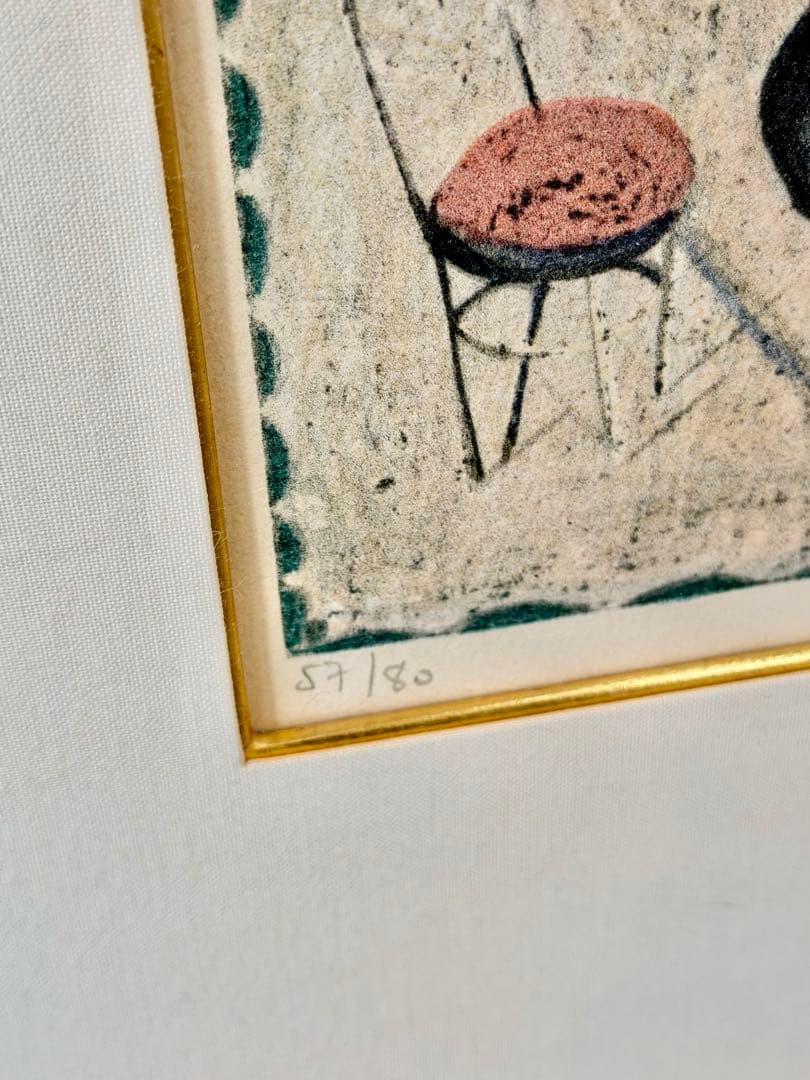 藤田嗣治（レオナール・フジタ）によるリトグラフ 「オートクチュール」「四十雀」