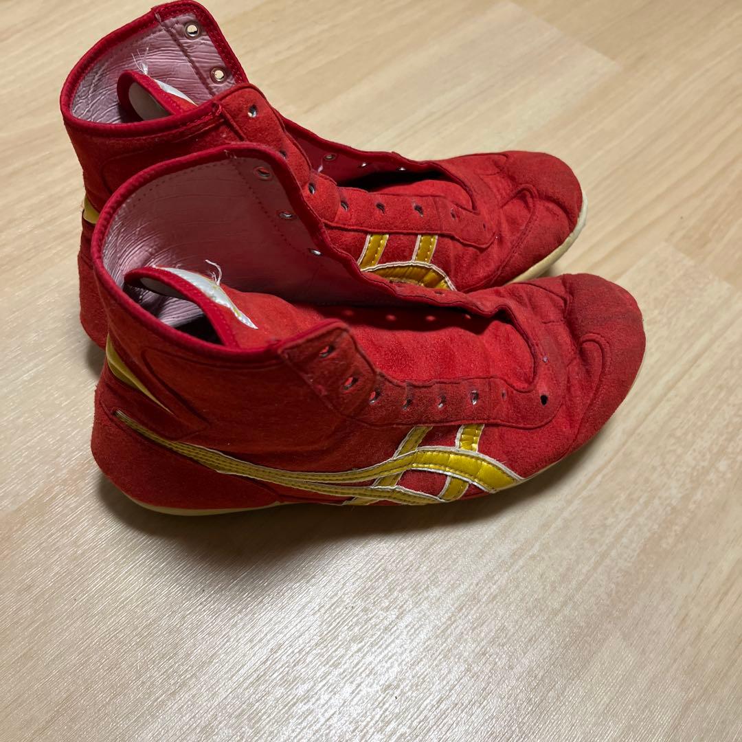 アシックス レスリングシューズ　オーダーメイド　レッド ハイカット