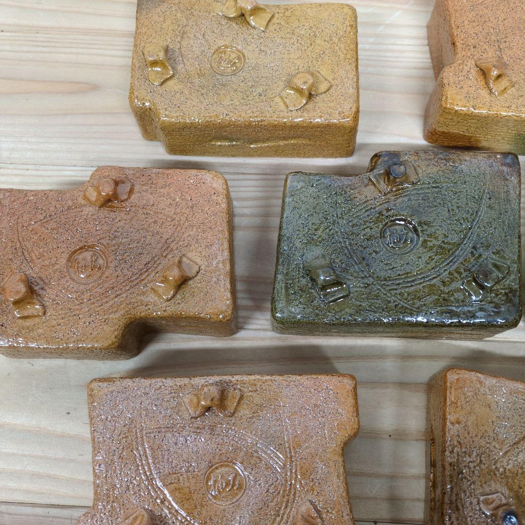 ９代大樋長左衛門　飴釉変形向付１０客揃え