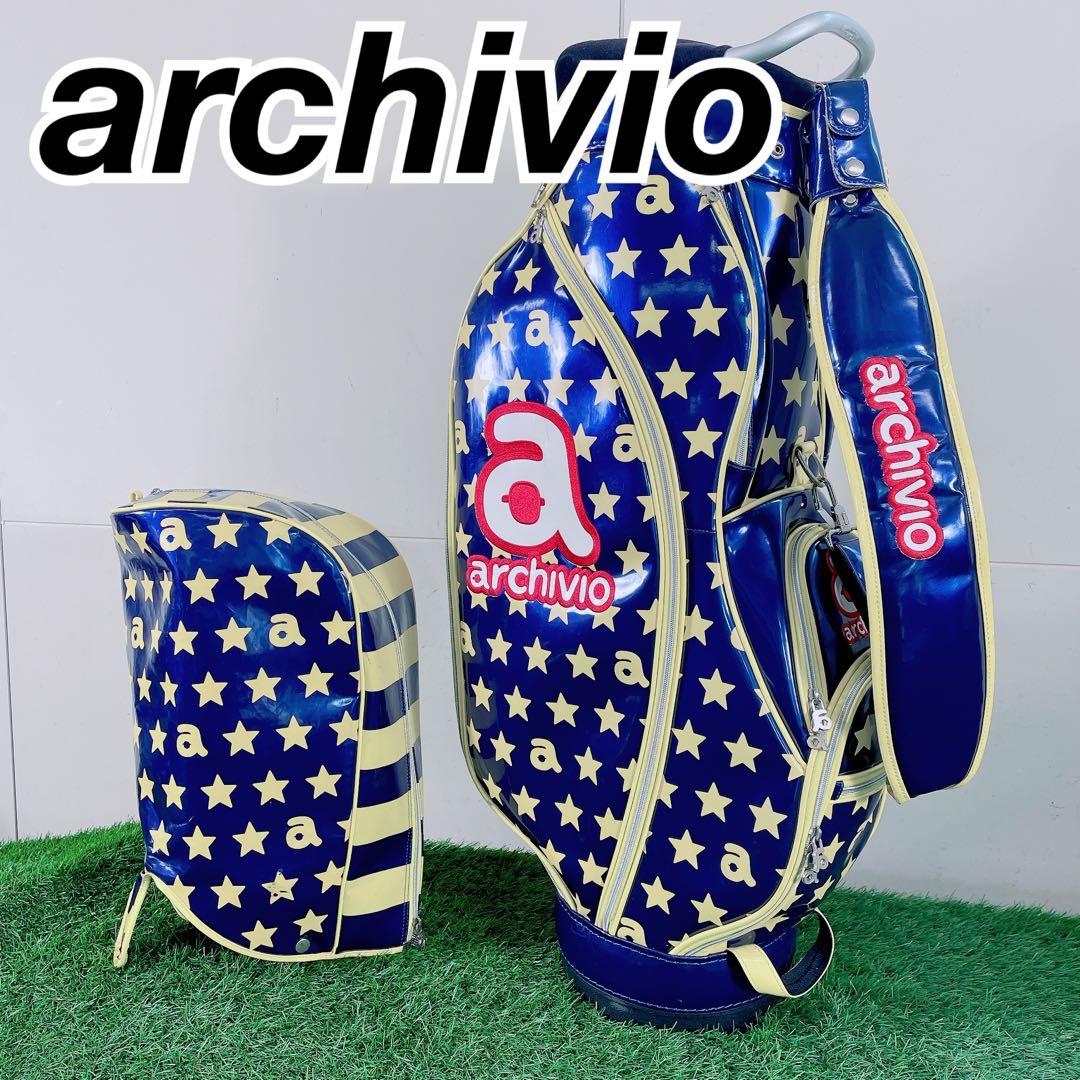 ゴルフ　6口　キャディバッグ　アルチビオ　星柄　メンズ　レディース　N1926