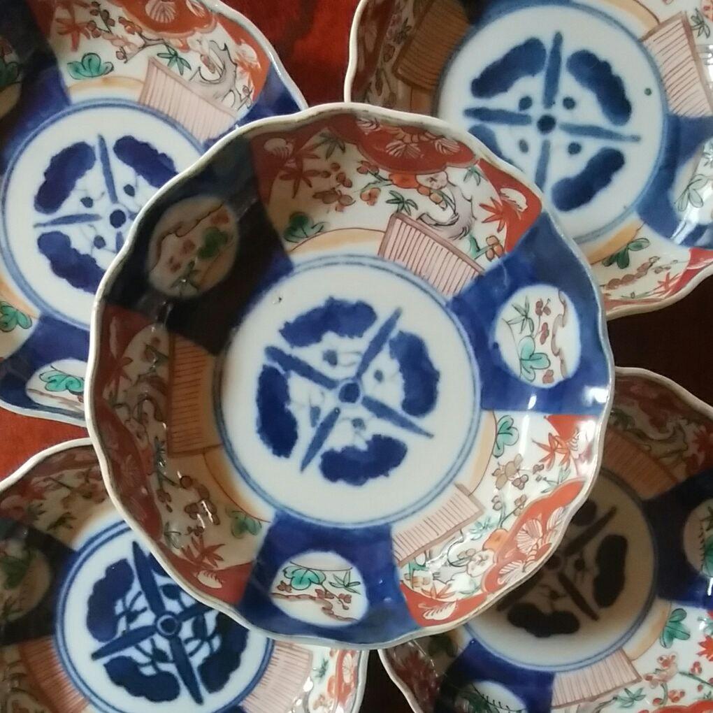 108  伊万里　色絵　膾皿　5客　5寸皿