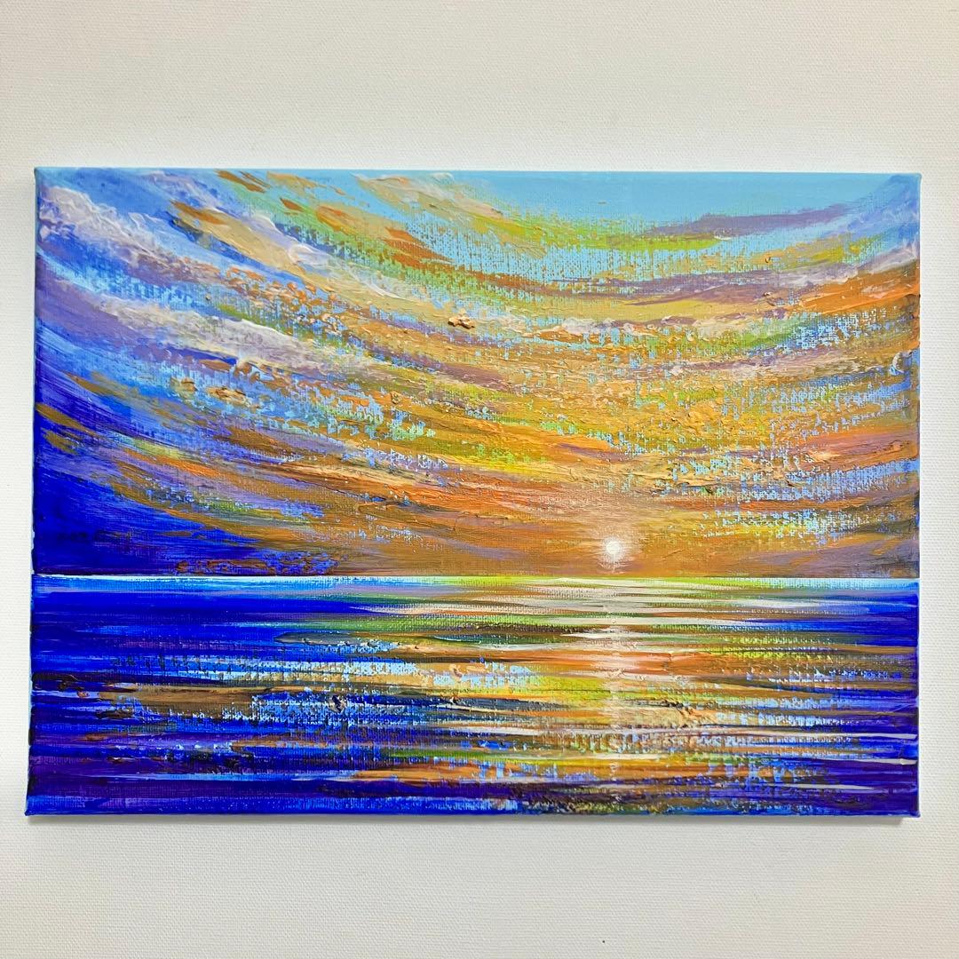 sunset＊4号キャンバス　絵画　原画　風景画　海　夏　ハワイ　沖縄